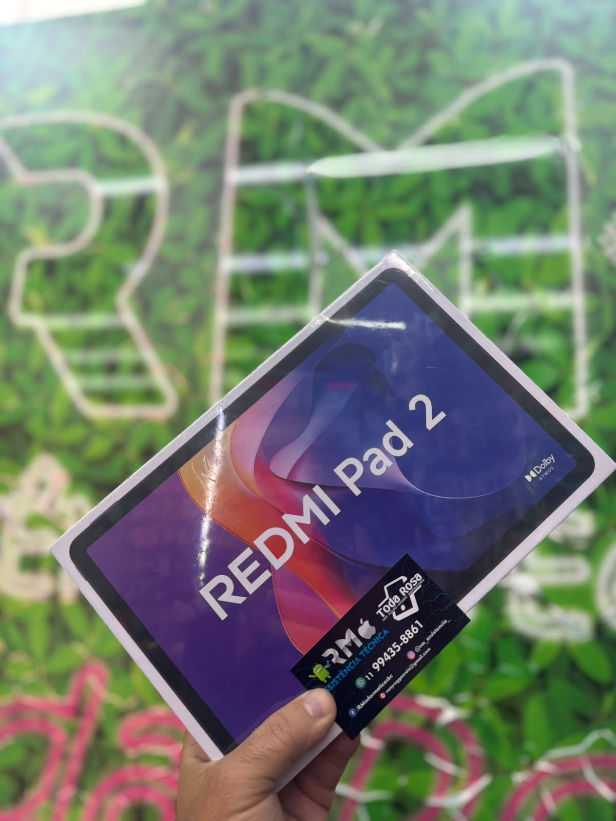 Caixa do Xiaomi Redmi Pad 2 disponível para consulta na RM Assistência